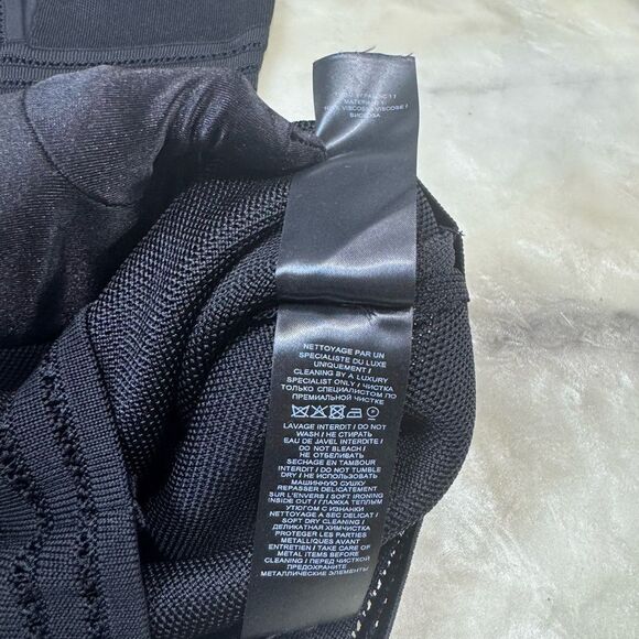 Balmain Black Pique Knit V-Neck Bodycon Mini Dress NWT 38 - Picture 11 of 12